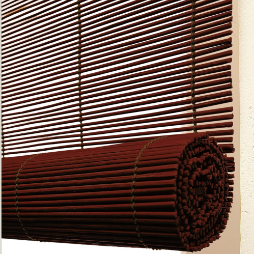 Roll'up bambou fins rondins pour intérieur - Chocolat