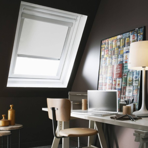 Store de toit occultant cadre blanc compatible VELUX®