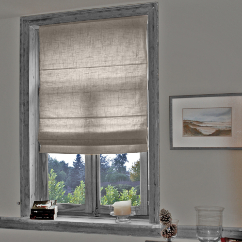 Store bateau tamisant voile de lin - taupe