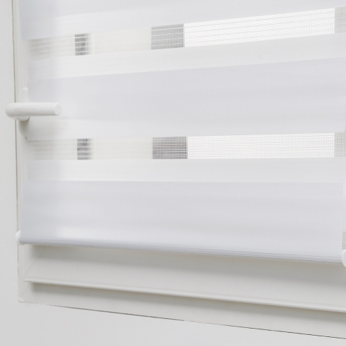 Lot de 2 stores jour nuit blanc avec ou sans perçage h160cm