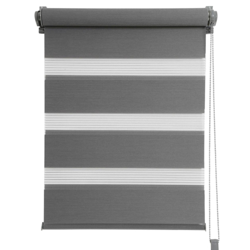 Lot de 2 stores jour nuit gris avec ou sans perçage h160cm