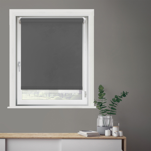 Store enrouleur occultant sans percer - Gris anthracite