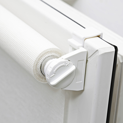 Store enrouleur voile automatique sans percer - Blanc