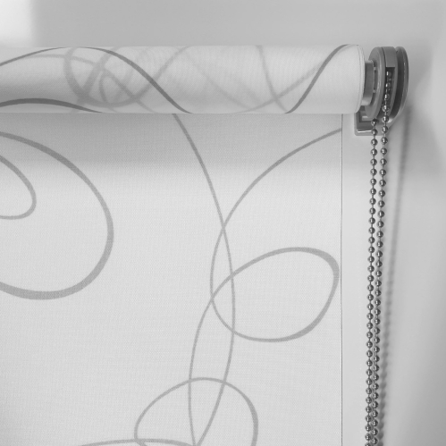 Store enrouleur tamisant motif zigzag gamme Must - Blanc