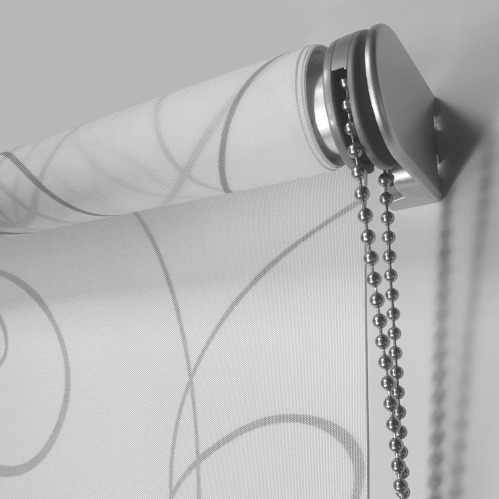 Store enrouleur tamisant motif zigzag gamme Must - Blanc