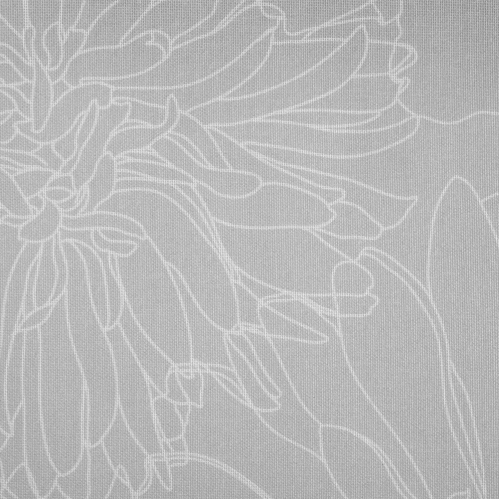 Store enrouleur tamisant motifs fleurs - Gris clair
