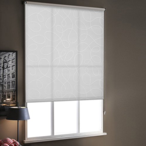 Store enrouleur tamisant motif méli mélo