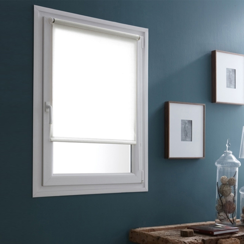 Store enrouleur voile blanc sans percer