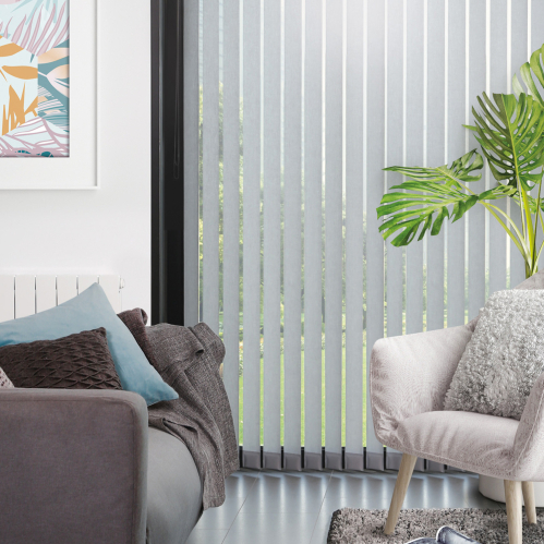 Lot de 5 lamelles verticales 89mm voile alaska pour store californien - Gris