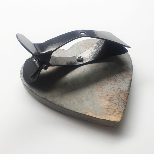 Pince cœur patiné - V.créations