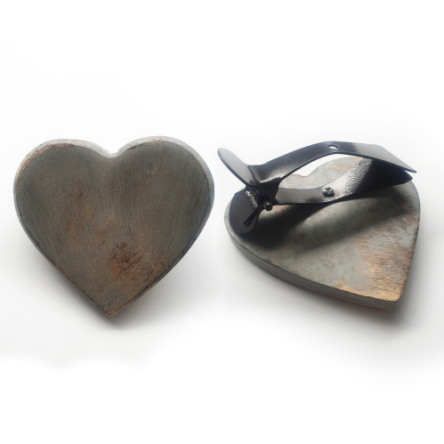 Pince cœur patiné - V.créations
