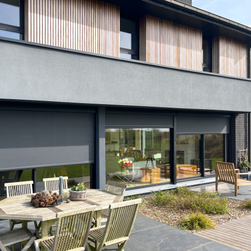 Store enrouleur extérieur screen motorisé - Gris anthracite