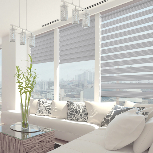 Store enrouleur jour nuit sans percer - gamme Must - Gris