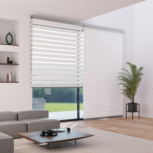 Store enrouleur jour nuit blanc alutech avec coffre - gamme Must