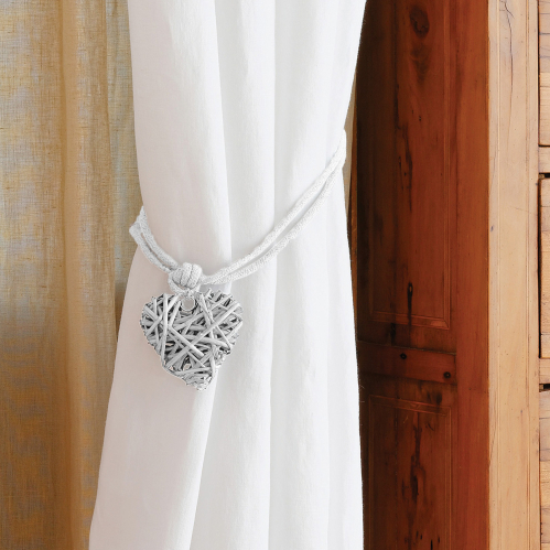 Embrasse à rideaux Lien cœur en osier