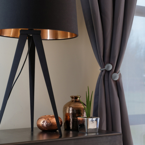 Embrasse à rideaux flexible nouage 2 billes - Gris galet