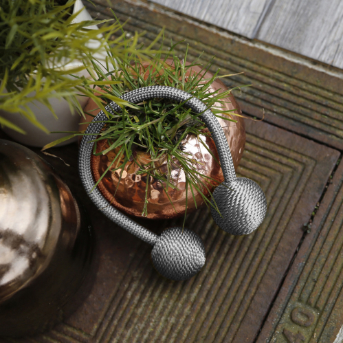 Embrasse à rideaux flexible nouage 2 billes - Métal