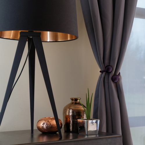 Embrasse à rideaux flexible nouage 2 billes - Prune