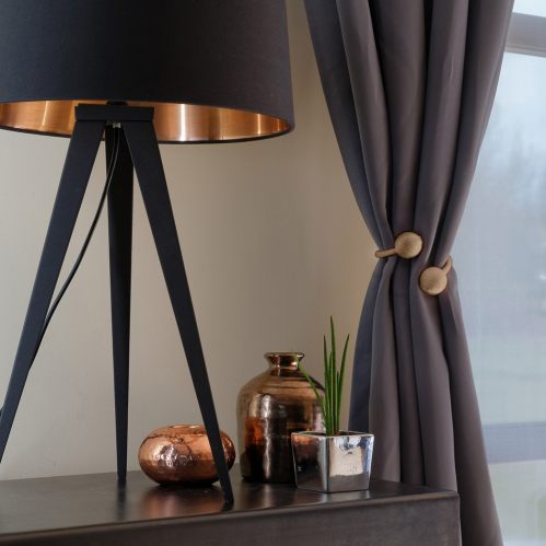 Embrasse à rideaux flexible nouage 2 billes - Taupe