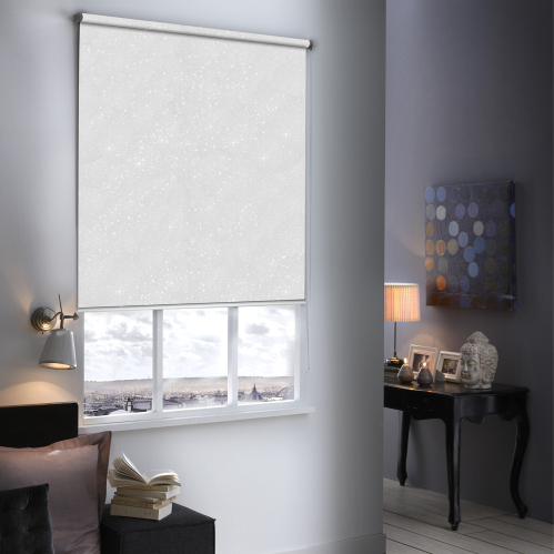 Store enrouleur occultant à paillettes - gamme Must - Blanc