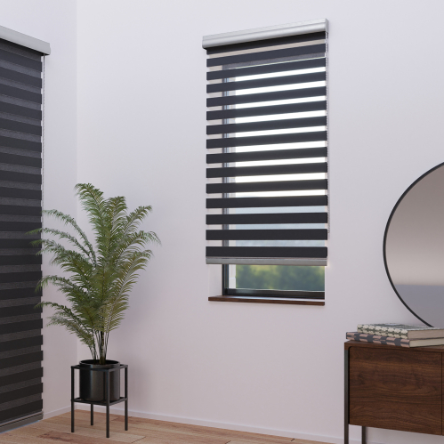 Store enrouleur jour nuit gris anthracite alutech avec coffre - gamme Must