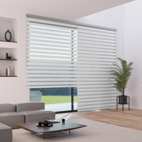 Store enrouleur jour nuit texturé lurex avec coffre -...