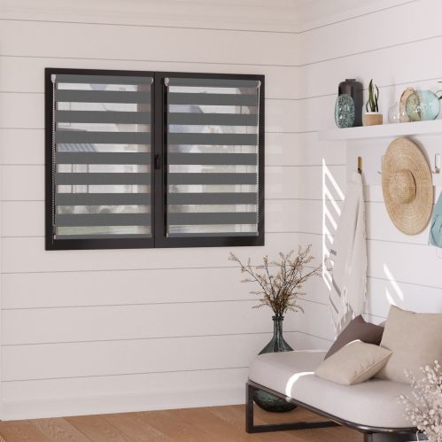 Lot de 2 stores jour nuit prêt-à-poser sans percer h250cm