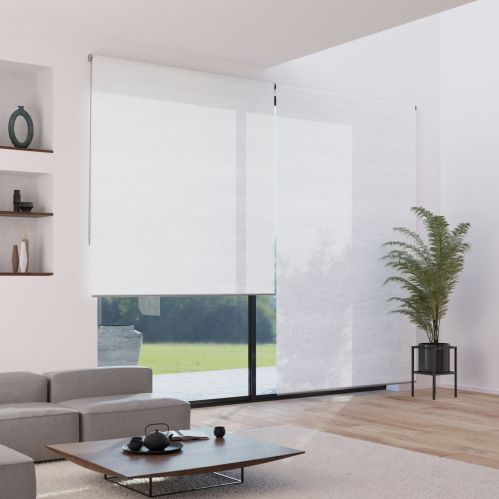 Store enrouleur voile de lin blanc - gamme Must