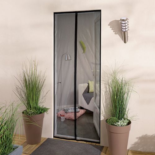 Moustiquaire rideau de porte sans percer - 2 lamelles aimantées