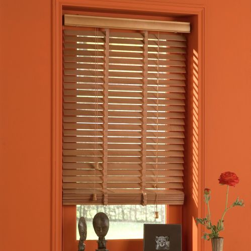 Store vénitien en bois lames 35mm avec galon