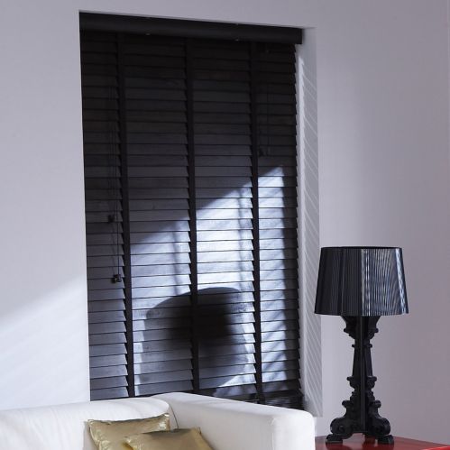 Store vénitien en bois lames 50mm avec galon