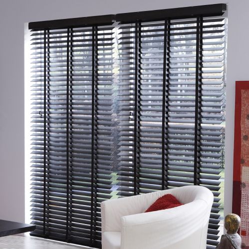 Store vénitien en bois lames 50mm avec galon