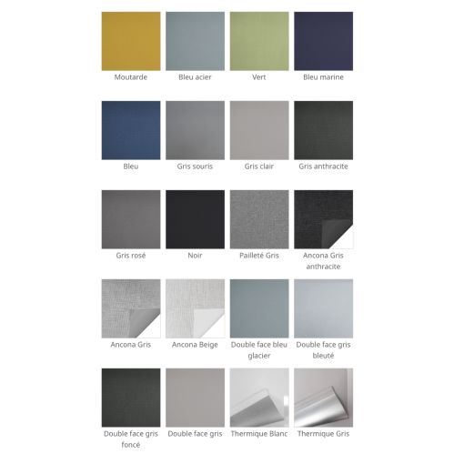 Lot de 3 échantillons tissu pour store enrouleur