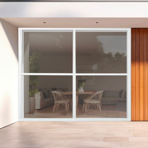 Moustiquaire coulissante recoupable en alu pour baie vitrée