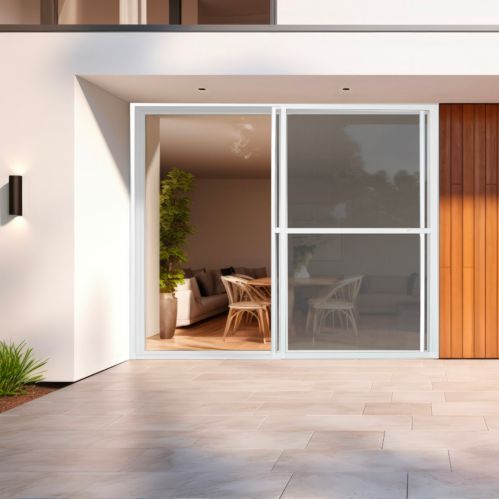 Moustiquaire coulissante recoupable en alu pour baie vitrée