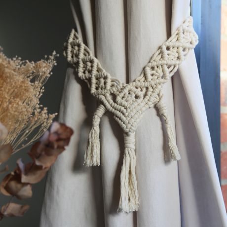 Embrasse à rideaux lien macramé Gioia - V. Créations