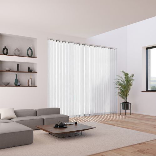 Lot de 5 lamelles verticales 89mm luxe blanc sans chainette pour store californien