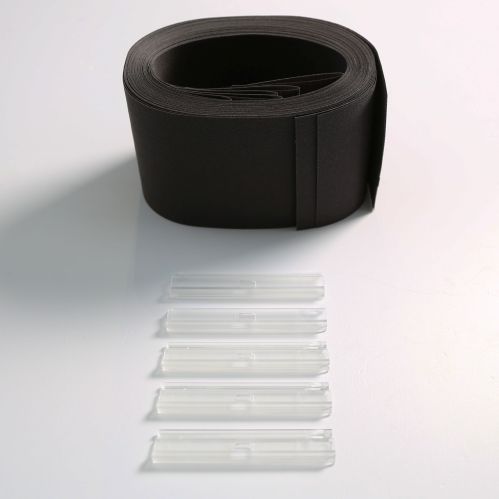 Contenu de la boite de 5 lamelles verticales 89mm luxe gris anthracite sans chainette pour store californien