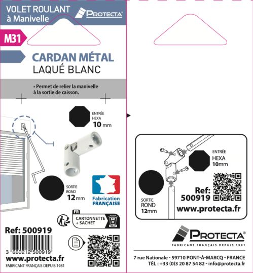 Cardan acier pour volet roulant