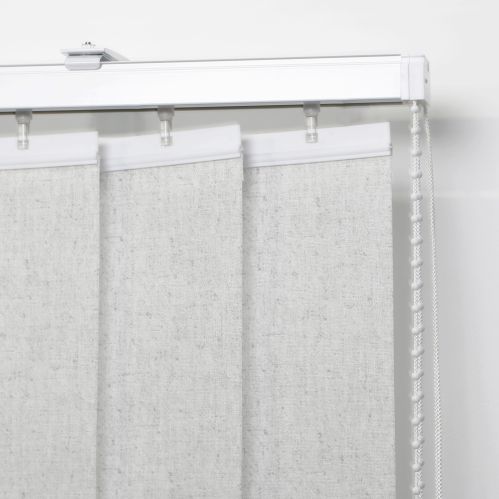 Montage 5 lamelles verticales 89mm tamisantes gris chiné sans chainette pour store californien