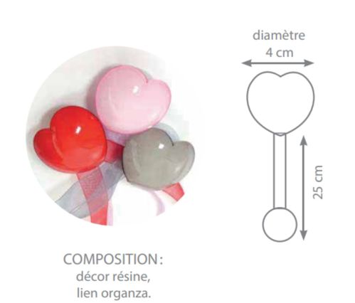 Dimensions embrasse à rideaux aimantée Coeur Valentine - V. Créations