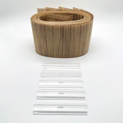 Contenu du lot de 5 lamelles verticales 89mm tamisantes paille naturelle sans chainette pour store californien