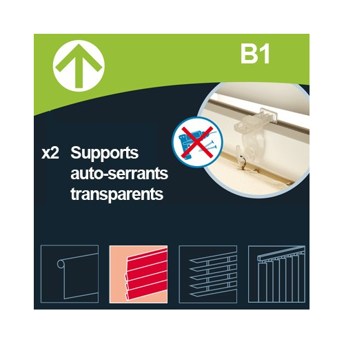 B1 : 2 Supp auto-serrants Bateau transparent
