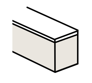 Cache en façade avec retours sur les côtés